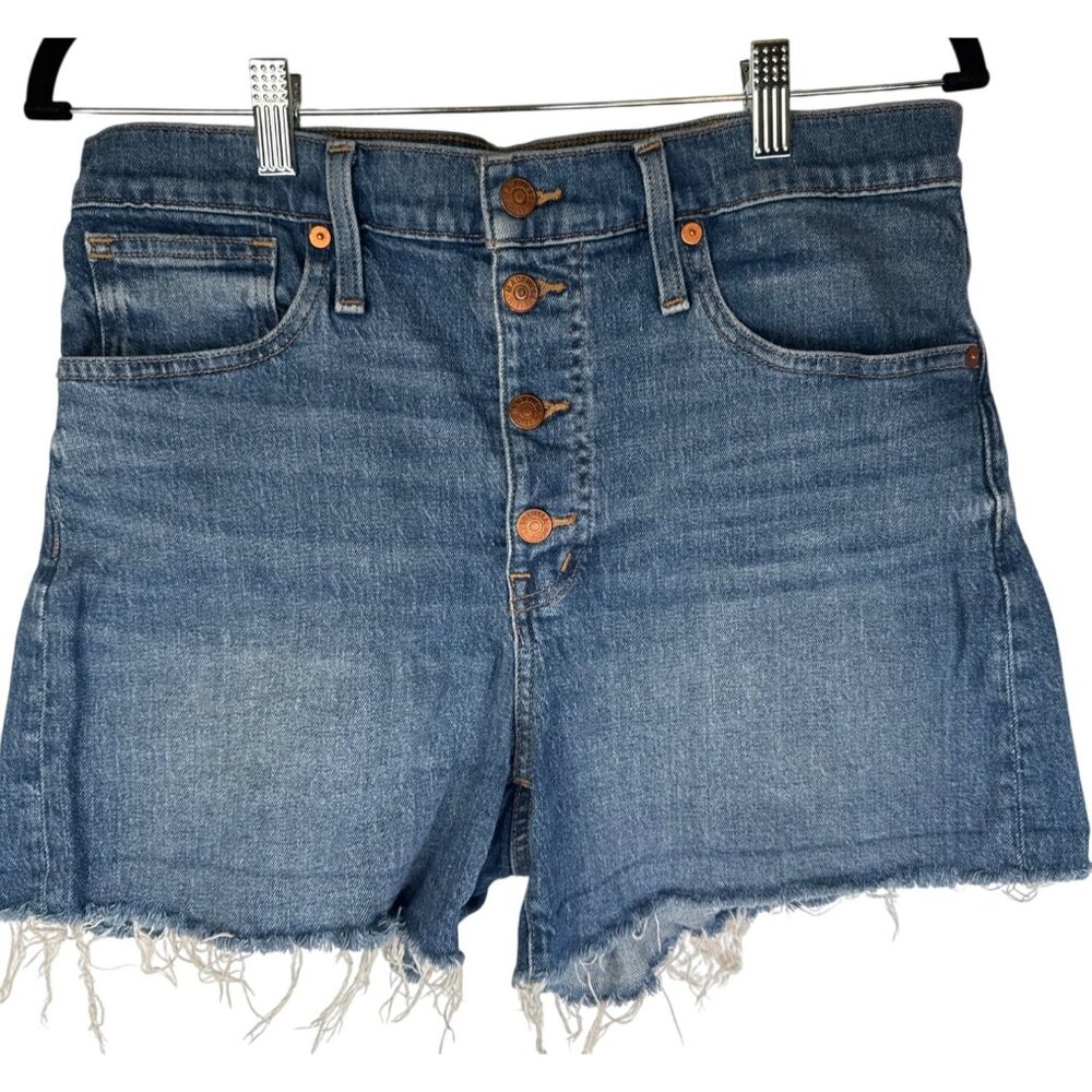 2/$30 Madewell 30 High-Rise Denim Shorts Button Fly